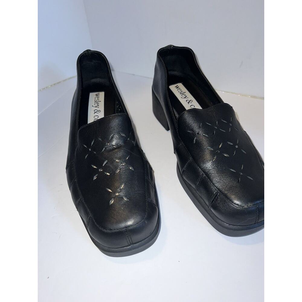 Women's Shoes Loafers Wesley & Co Leather Black 6W